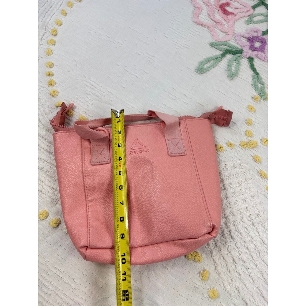 Reebok Mini Tote Bag Purse Salmon Pink Faux Leather Small Handbag - Picture 8 of 10